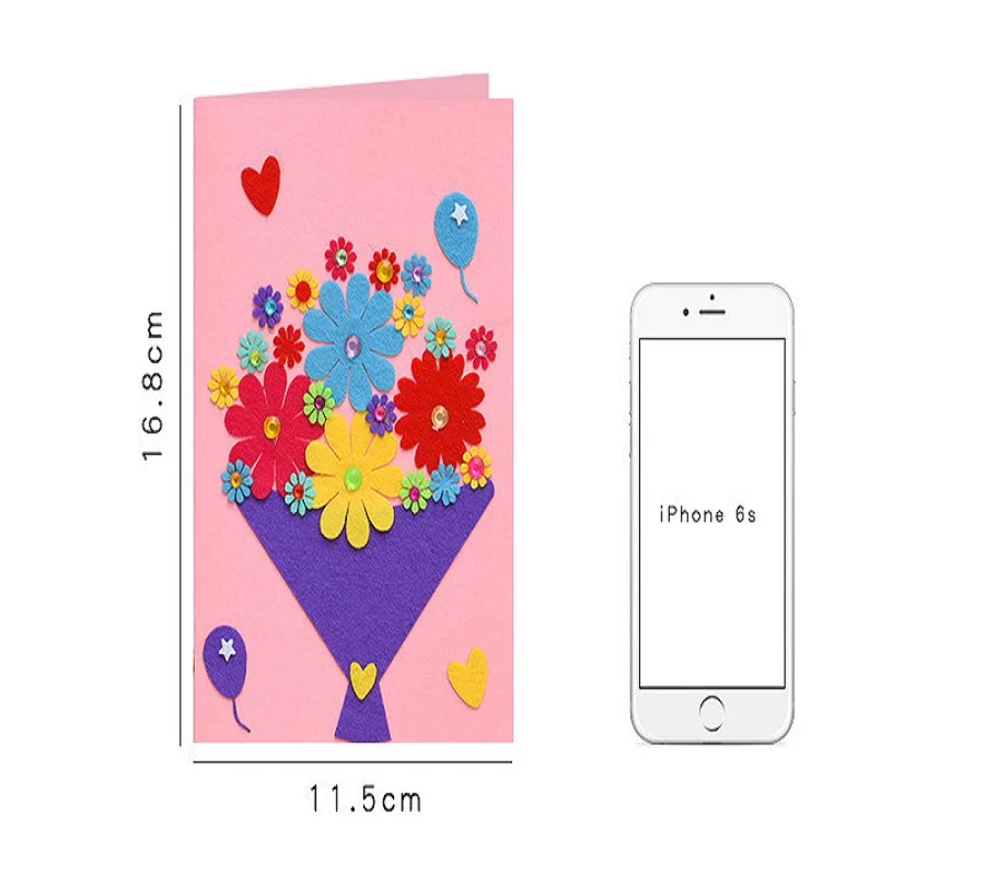 DIY Handmade Greeting Cards Non-woven Material Craft Toys Kids Creative 3D Puzzle Toy