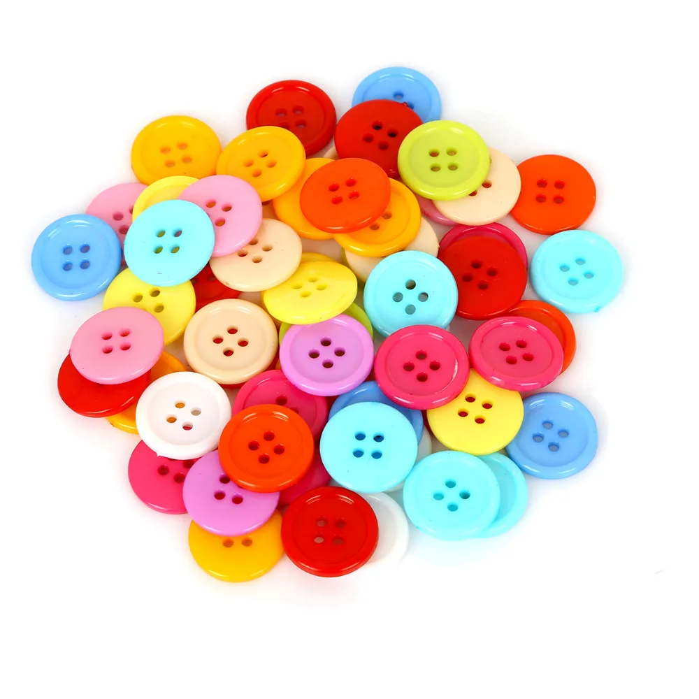 Plastic Round Buttons for Sewing, Scrapbooking Decorations, Buttons in  Mixed Colors 