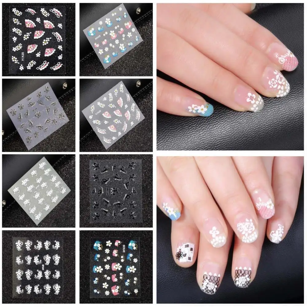 2015 Top Sell Flower Bows Water Transfer Sticker Nail Art Decals Nails