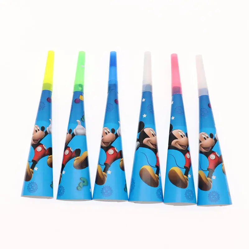 

6pcs/lot Mickey mouse Theme Kids Happy birthday Wedding Christmas noise maker Blowout Decoration supplies