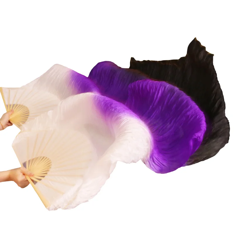 Новые поступления 100% Шелковые Поклонники танца 1 пара ручной работы высокого качества Шелковые Поклонники танца живота фиолетовый +