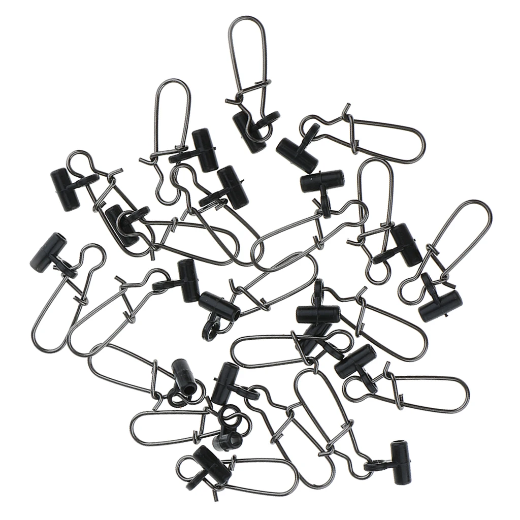 20Pcs Heavy Duty Line Sinker Slides Swivels with Stainless Steel Snaps High-strength Fishing Braid Fishing Accessories