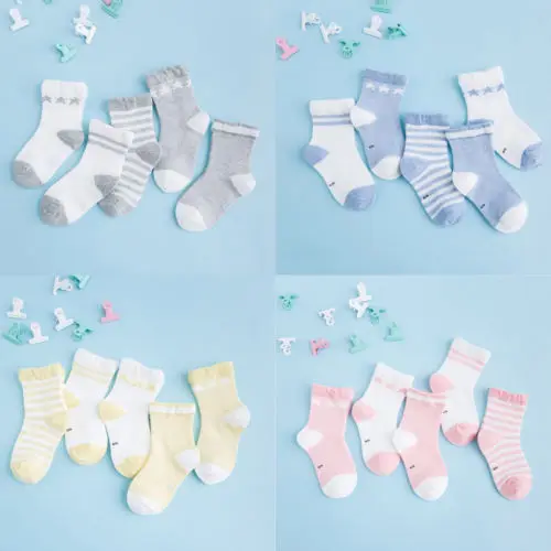 

5 Pairs Pudcoco Baby Boy Girl Cotton Cartoon Socks Toddler Kid Soft Cute Socks Baby Socks