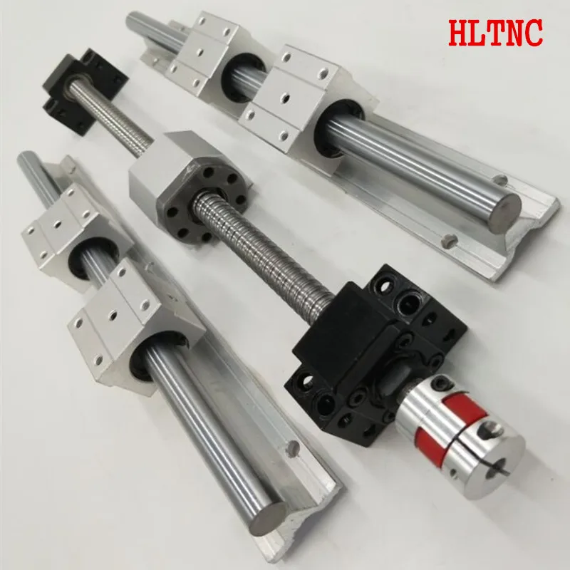 

HLTNC 3 set SBR16 linear rail ball screw RM1605-400/1200/1200/1200mm+ball nuts +4 BK/BF12 end bearing CNC