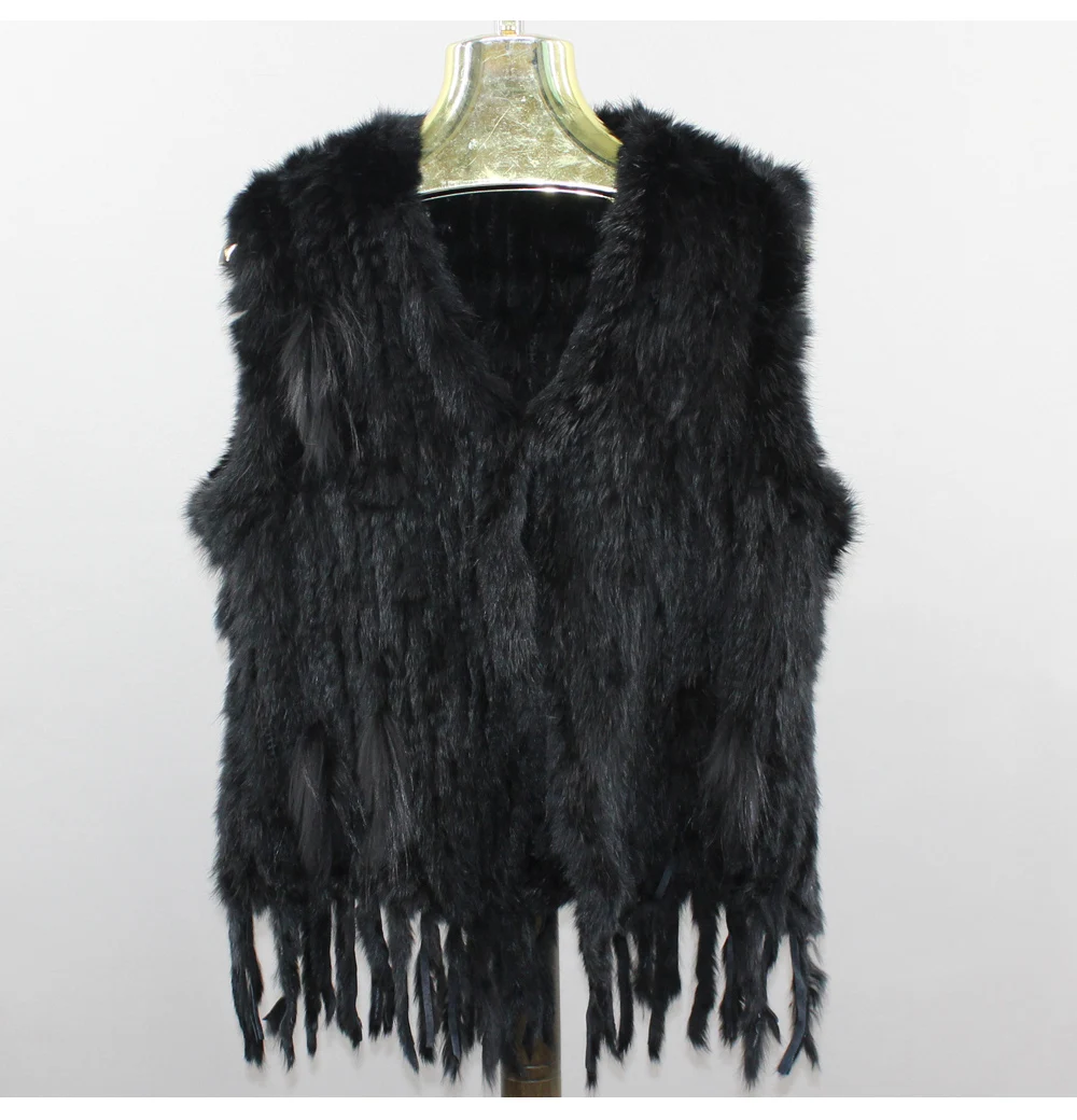 Hot Sell woman girl real rabbit fur vest jacket spring winter warm 100%genuine rabbit fur knit coat vest Retail and wholesale