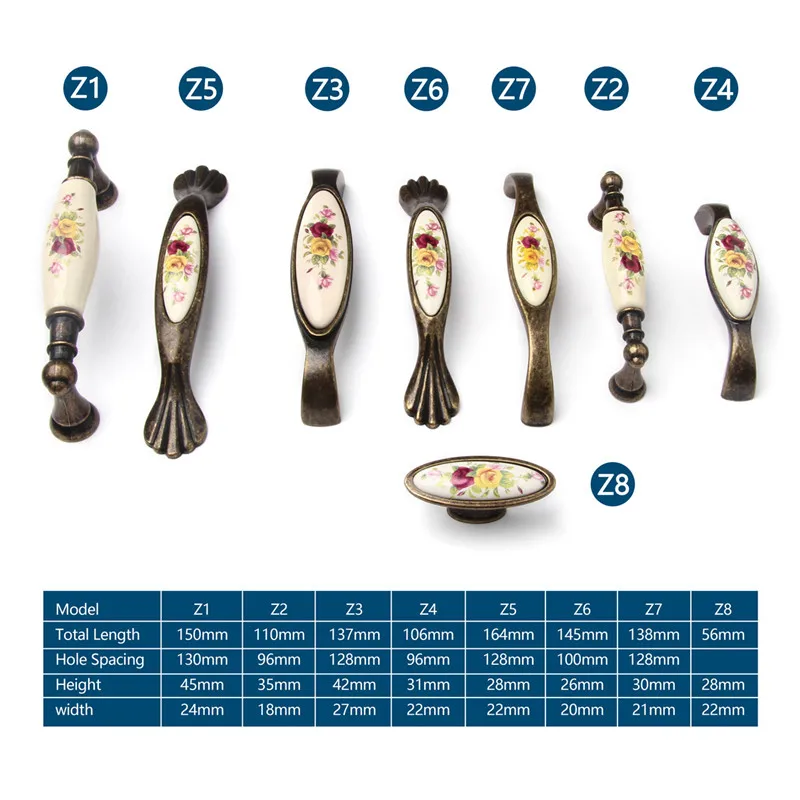 خمر البرونزية السيراميك مقابض باب مجلس الوزراء دولاب خزانة درج خزانة سحب المقابض أثاث المطبخ إكسسوارات الأجزاء الداخلية للكمبيوتر