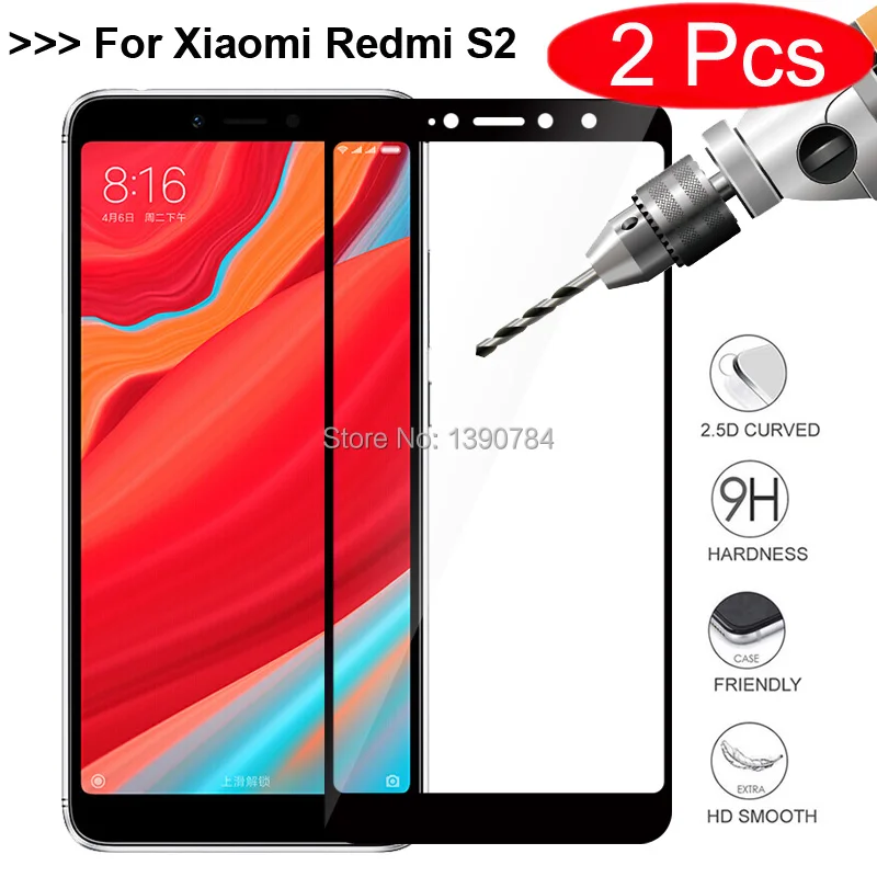 2 шт. 2.5D полное покрытие закаленное стекло Screen Protector для Xiaomi Redmi S2 S 5 99 &quotзакаленное