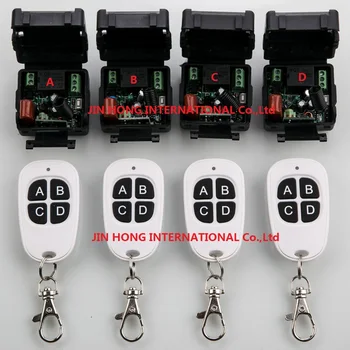 

AC220V 1CH 10A RF Wireless Remote Control Switch System teleswitch 4 transmitter & 4 receiver relay Receiver Smart Home Switch