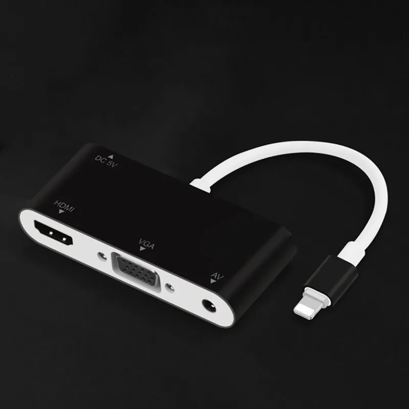 Универсальный конвертер Lightning для HDMI VGA Jack аудио ТВ Кабель-адаптер для iPhone X iPhone 8 7 7 Plus 6 6S для iPad серии