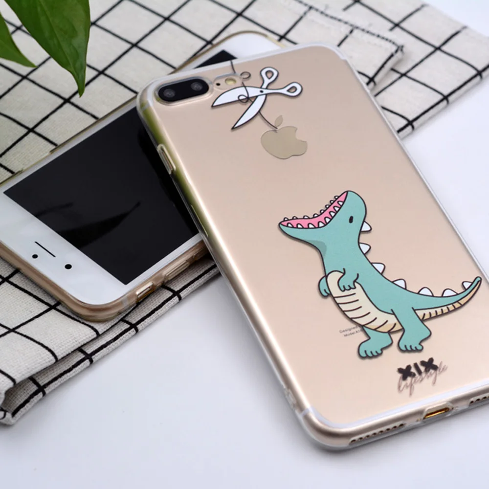 XIX for Funda iPhone X Case 5 5S 6 6S 7 8 Plus X XS Max XR Cute Dinosaur for Cover iPhone 7 Case Soft TPU for Capa iPhone 8 Case
