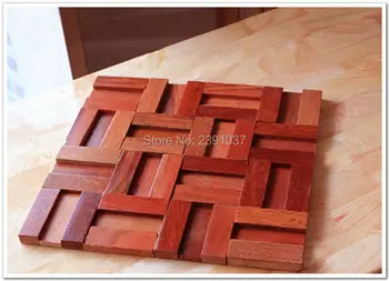 

High Quality 1 Box (11sheet) wood mosaic tiles home walls decoration material backsplash 3D panels wood mosaic tile Size 30*30cm