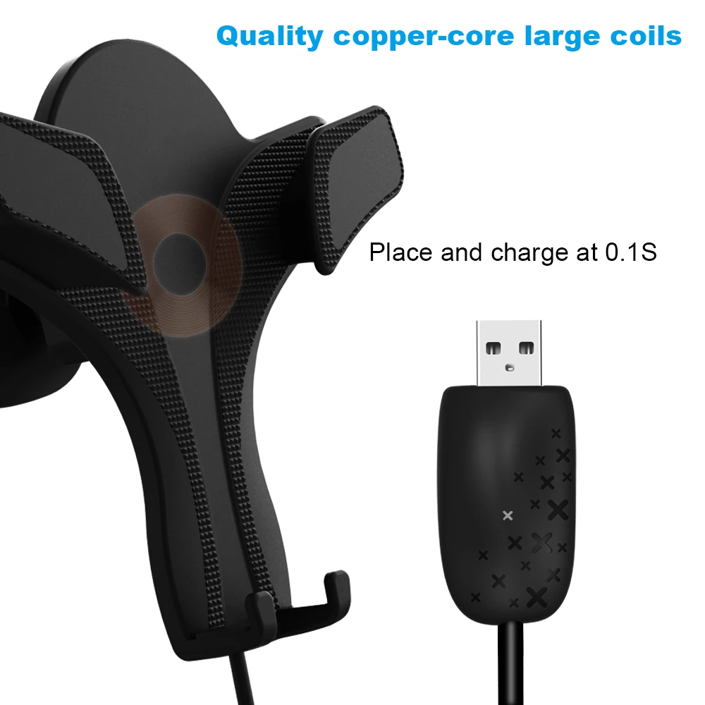 Ascromy Wireless Car Charger Air Vent Phone Holder Mount For iPhone X 8 Plus Samsung Galaxy S9 Plus S8 Note 9 8 QI Fast Charging (4)