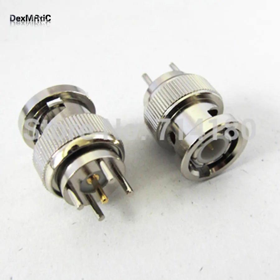 1pc New RF BNC PCB mount Connector Male Plug Straight Type nickelplated