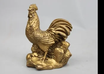 

zhmui880062696<<+++China Brass Copper Fengshui Twelve Zodiac Rooster Cock Attract Wealth Statue