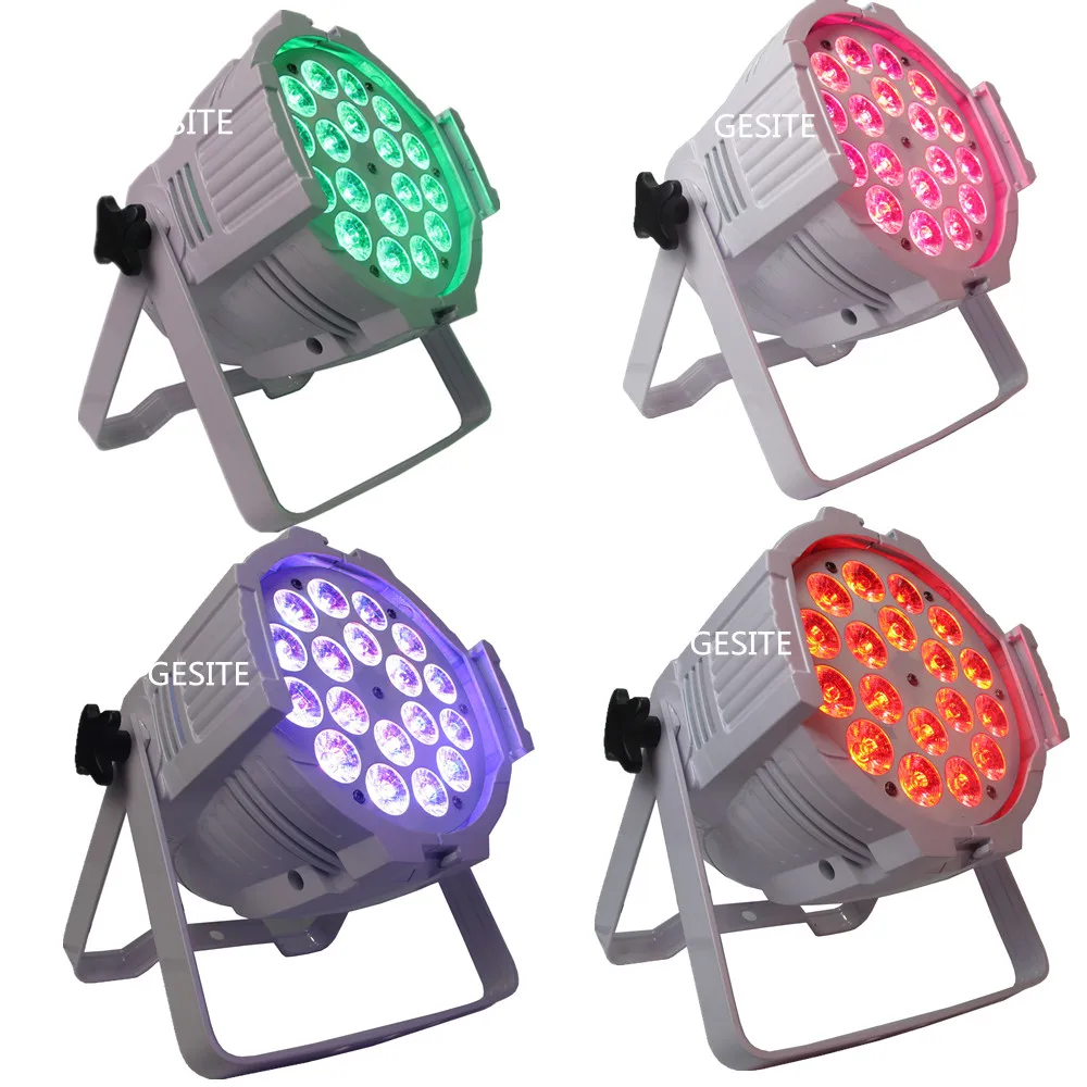 

4PCS/LOT Aluminum alloy LED Par 18x18W RGBWA+UV 6in1 LED Par Can Par led spotlight dj projector wash lighting stage lighting