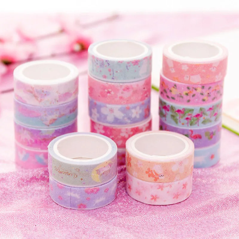 

6pcs/set Unicorn Washi Tape Set Kawaii Washi Tapes Cute Stationery Japanese Masking Tape Cute Washi Tapes Kawaii School Supplies