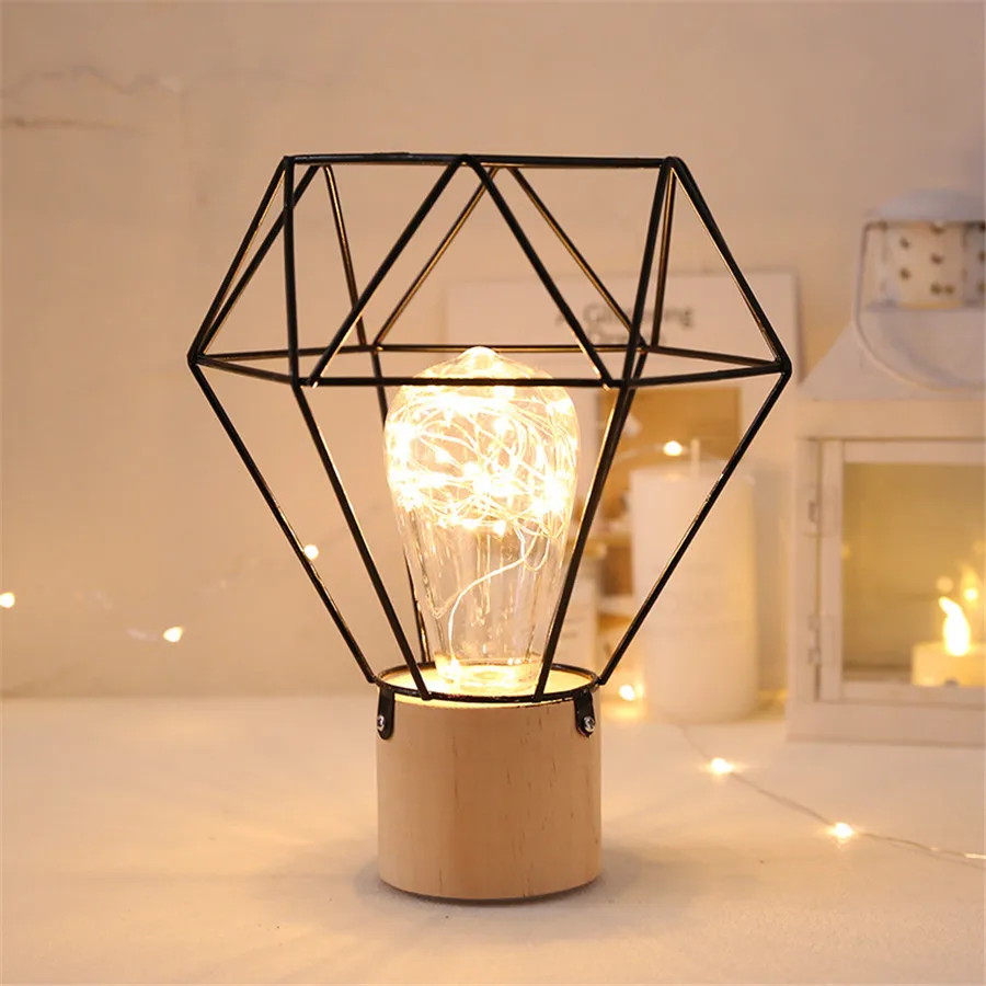 Candeeiros de Mesa Luz da Noite Thrisdar Nordic Minimalista Cobre Lâmpadas Led Ferro Madeira Cabeceira Mesa Leitura Presente Natal Ins 15 candeeiros de mesa ferro madeira cabeceira mesa