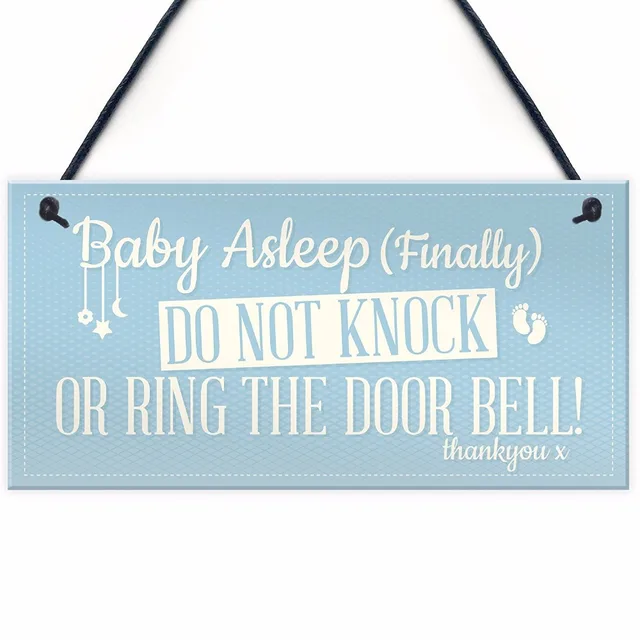 Meijiafei Baby Asleep Bedroom Door Sign Sleeping New Born Mum Meijiafei Baby Asleep Bedroom Door Sign Sleeping New Born Mum Hanging Wall Plaque Shower Gift 10 X 5