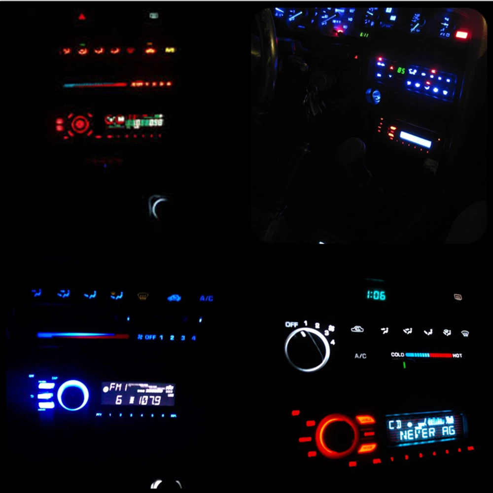 Conjunto de Medidor de Luz de Led para Honda Rosa e Amarelo Kit com Luzes de Led Wljh Civic Branco Vermelho Verde eg 1992-1995 16x 6 honda civic 16x, branco, vermelho, verde, rosa e amarelo eg 1992-1995