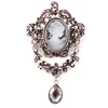 WEIMANJINGDIAN Vintage Style Crystal Rhinestones Teardrop Cameo Brooches in Antique Metal Color ► Photo 1/6