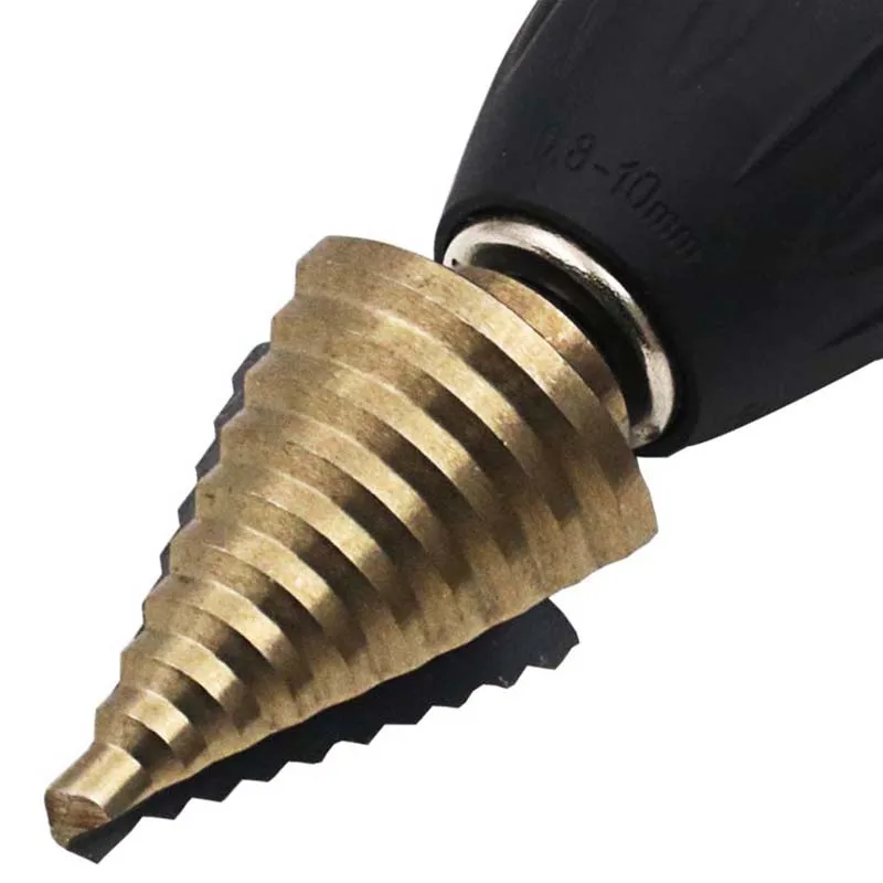 GHIXACTO 5pcs/Set HSS Cobalt Multiple Hole 50 Sizes Step Drill Bit Set With Aluminum Case Cone Cut High Speed Steel Wood Drill