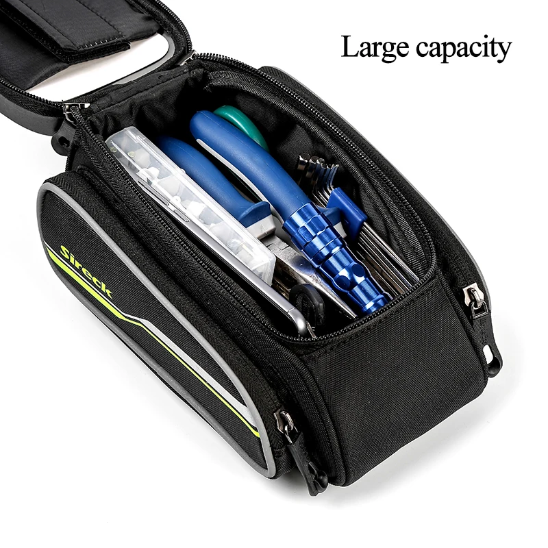 Top Sireck Bike Bicycle Frame Front Bag Touchscreen Large Capacity Top Tube Bag For 6.0 Inch Phone Cycling Bag Pannier Accessories 2