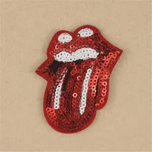 Sequins sexy Red tongue patches for clothing, jacket, autumn dress, hoodies, polo, socks, jeans woman, faldas, vestidos, hat