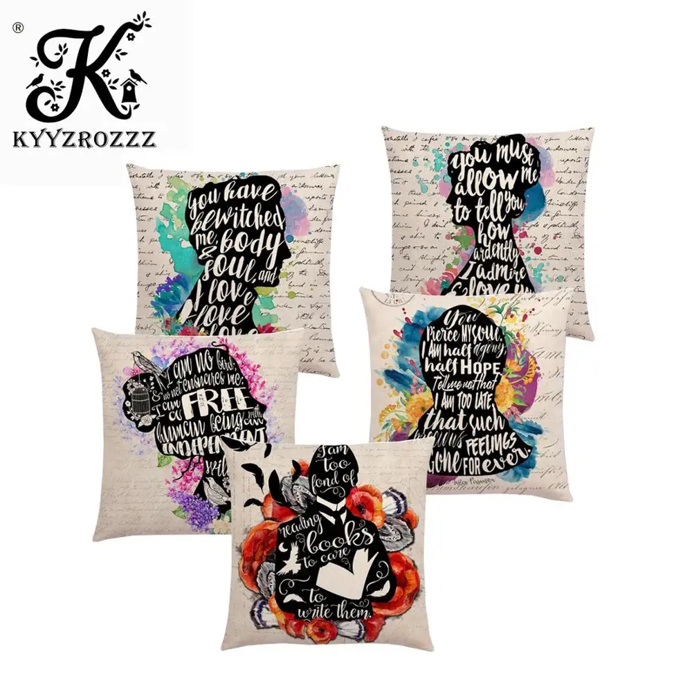 

Hot Sale Thoughts Beautiful Language Gorgeous Words Decorative Letters Story Cushion Cover Sofa Throw Pillow Case Reading Book