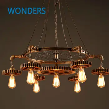 

Loft Style Pendant Lamp Creative Gear Suspension Luminaire Personality Edison Light Fixtures Bar Retro Art Deco Lighting