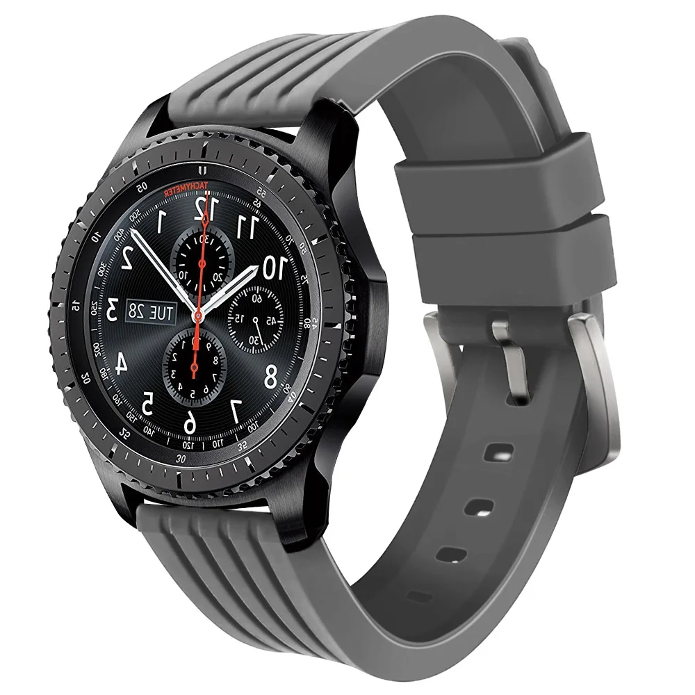 Силиконовый ремешок для Amazfit bip samsung gear S3 Band Frontier ремешок для gear S3 классический ремешок 22 мм смарт-часы браслет - Цвет ремешка: Gary