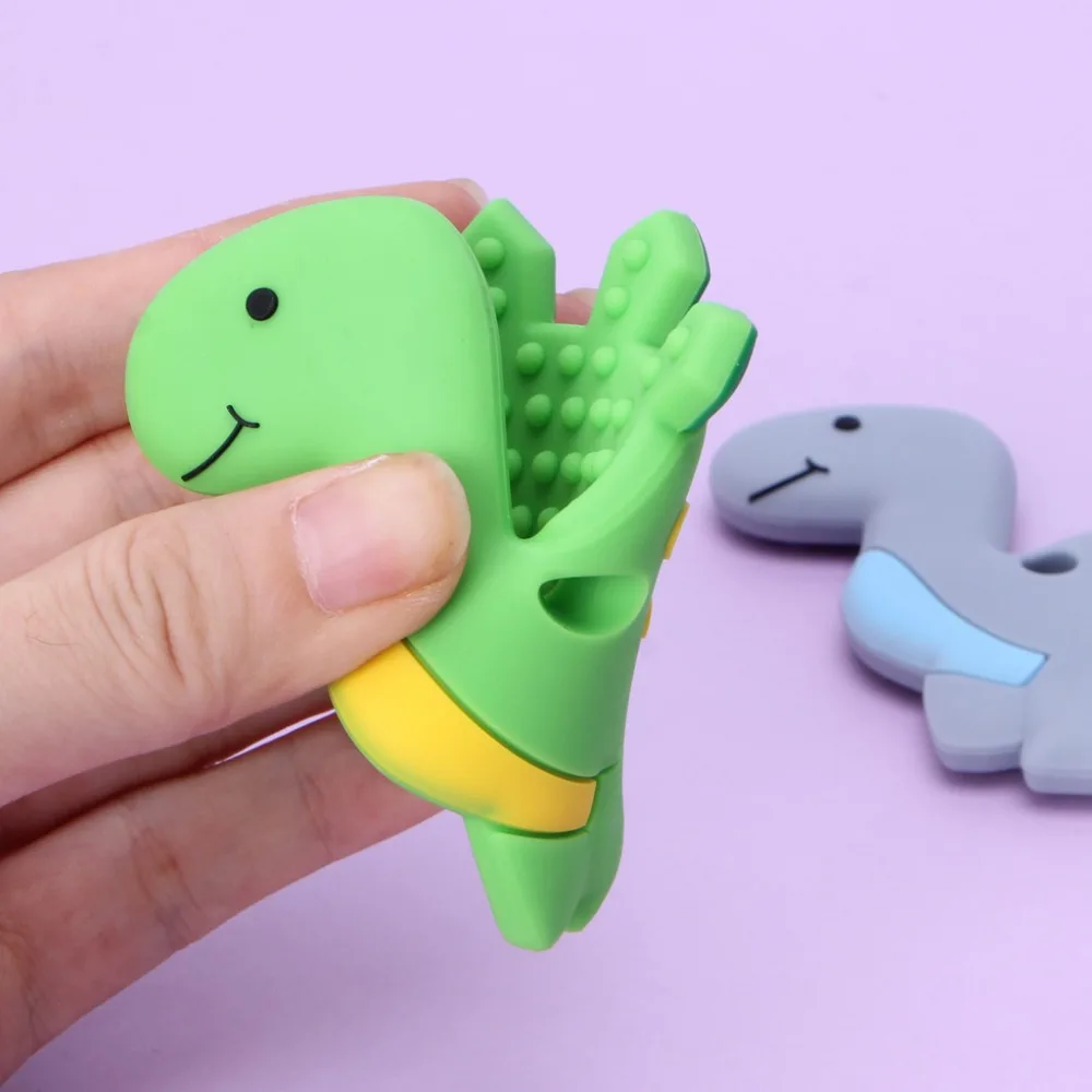 Динозавр Детские Прорезыватели для зубов кулон Цепочки и ожерелья аксессуар BPA бесплатно силиконовые жевать игрушки