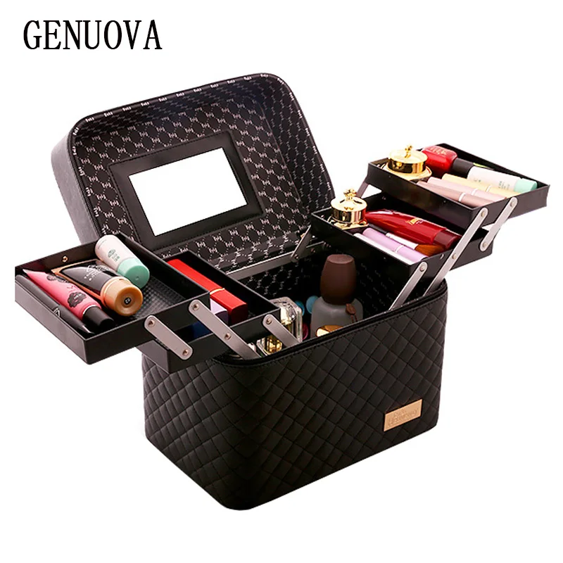

Women Professional Beauty Multi-Storey Cosmetic Box Designer High Quality Portable Make Up Bags Toiletry Organizer Necessity