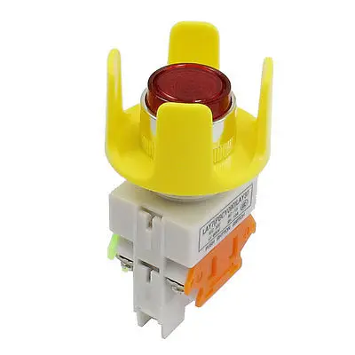 

Self Locking 6 Screw Terminals 220V Red Light Illuminated Pushbutton Switch