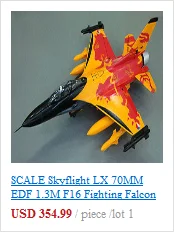 Scale skyflight LX 70 мм EDF 1,3 м F16 Боевой сокол RC Jet RTF модель самолета с мотором сервоприводы ESC батарея TH03083