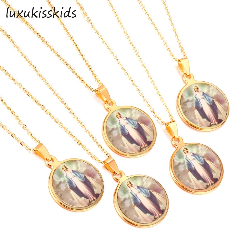 

LUXUKISSKIDS Wholesale Blessed Virgin Mary Pendants Necklace Women Fashion Jewelry-105301G