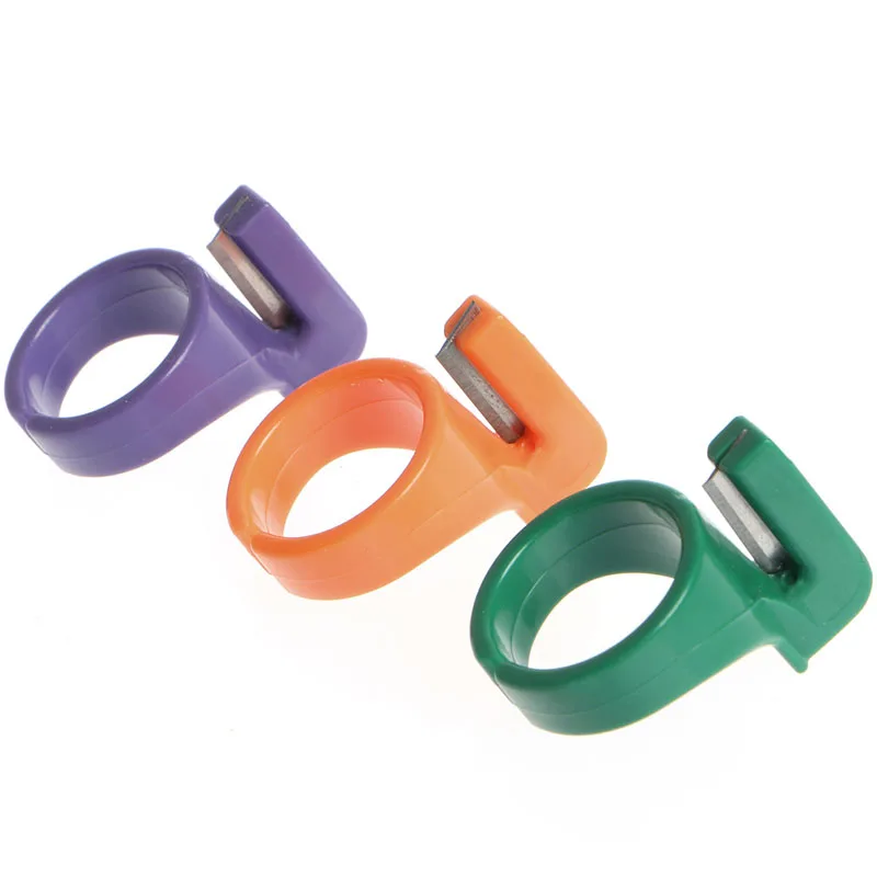

3PCS Finger Thimbles Ring Protector Plastic Sewing Handmade Craft Tool 3 Colors