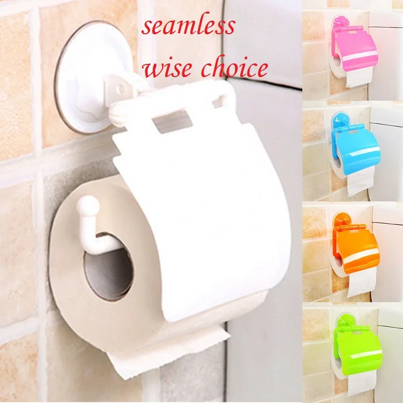

Muti-color Creative Bathroom Suction Toilet Box Bathroom Seamless Waterproof Towel Rack Holder Roll Paper Tube 14x14cm 1pc