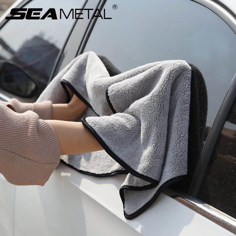 

100x40cm Car Wash Towel Microfiber Cloth Auto Polishing Care Door Window Thick Cleaning Strong Water Absorption Car Accessories