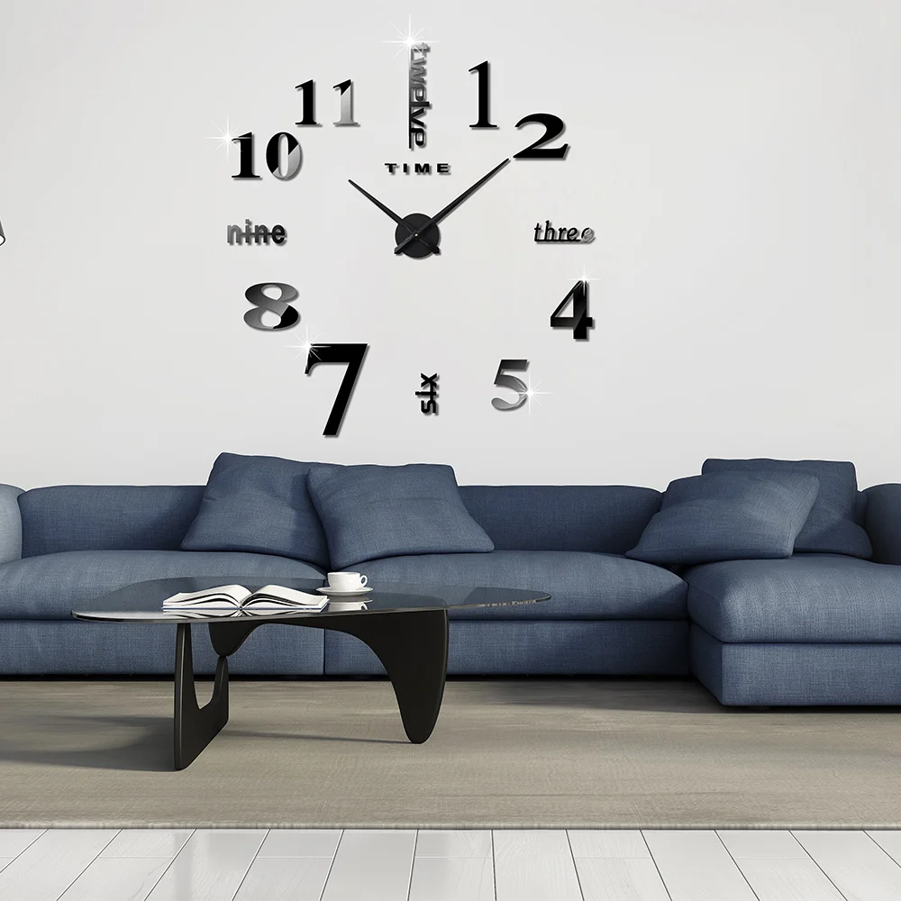 Original Home Decoration Wall Clock Big Mirror Wall Clock Modern Design Large Size Wall Clocks