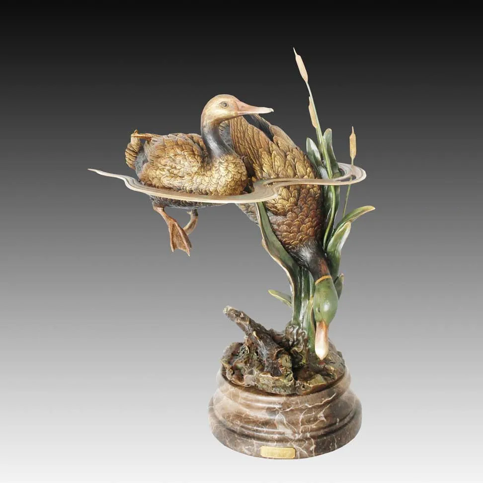 Bronze Statues Mandarin Duck Antiques Sculpture Home Garden Ornaments