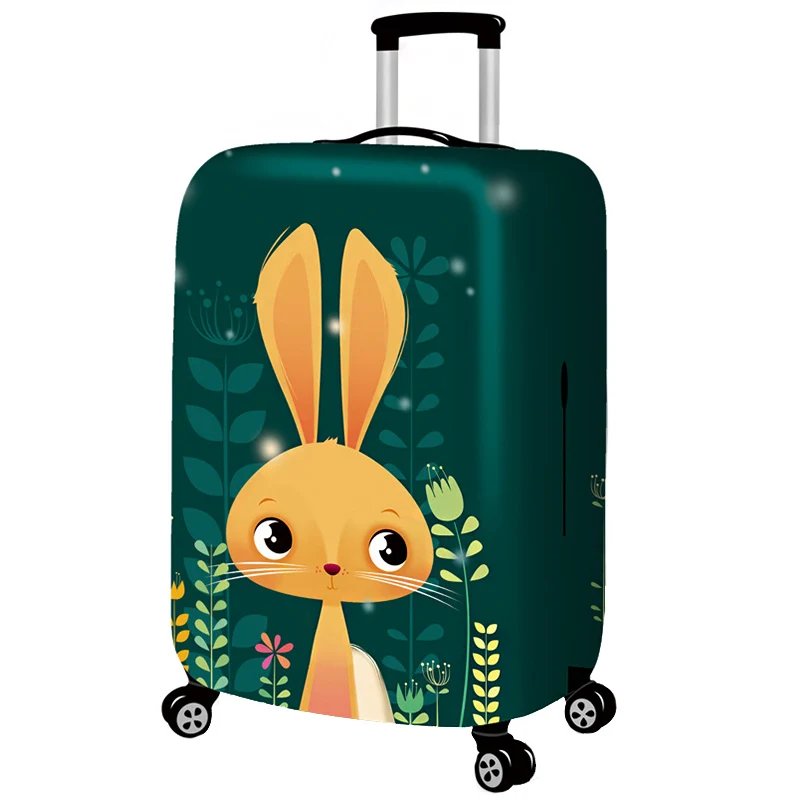 QIAQU толстый Чехол для багажа 3D Животные Эластичный Чемодан протектор подходит для 18-32 чемодана милый кот собака стили аксессуары для путешествий - Цвет: Yellow rabbit
