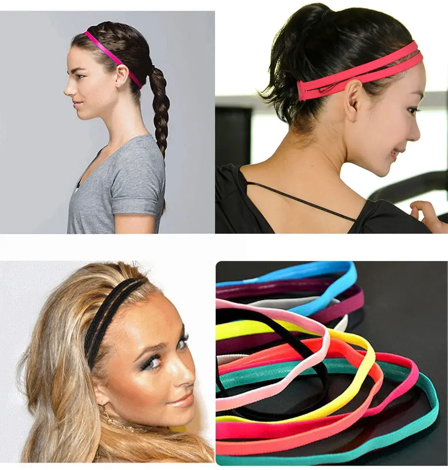 

1 pcs Fashion Modern 10 Colors Elastic Headband Softball Anti-slip Silicone Sports Hair Bands