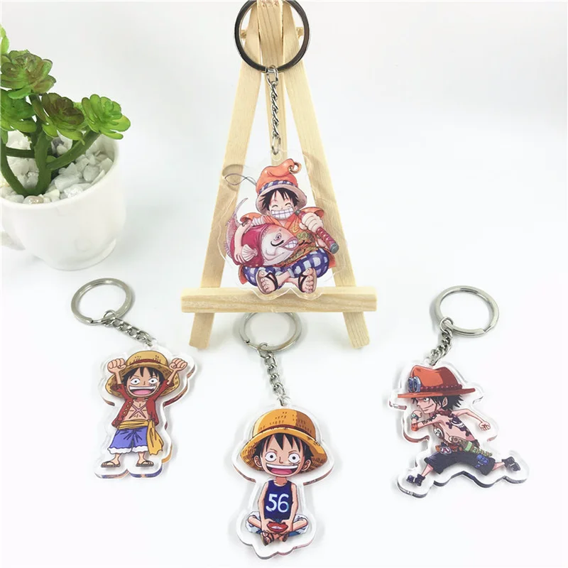 

Anime One Piece keychain Luffy Boa Hancock Tony Tony Chopper Law Zoro Ace Usopp Nami cute fun cartoon Acrylic key chain jewelry