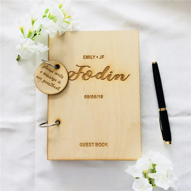 wood album minimal guestbook wedding guest book simple guestbook photo book wedding guest book