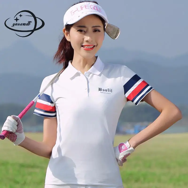 

YAUAMDB women polo shirts summer M-4XL female tops letter tees clothing striped short sleeve slim fashion ladies clothes ly46