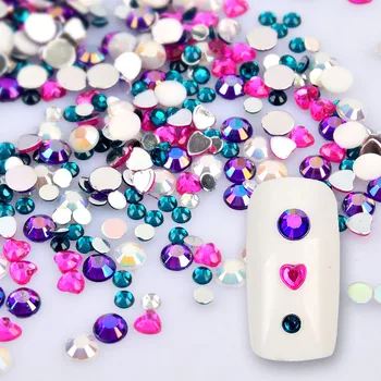 

1000Pcs Nail Rhinestones Colorful Crystal Mixed Size Nail Studs Manicure Nail Art Decorations 1 Bag