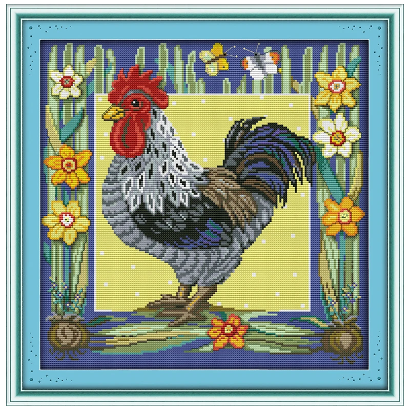 

The Cock Pattern Counted Cross Stitch Handmade 11CT printed 14CT Cross Stitch animals Cross-Stitch Kit Embroidery for Needlework