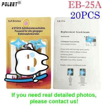 

Poleet 20pcs=5Pack Electric toothbrush Replacement heads EB-25A/EB25A For Oral-B1 Toothbrush Heads Oral Hygiene Soft Bristles