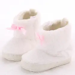 Зимние ботинки для малышей, розовые милые ботинки с бантом для малышей, теплые ботинки, Sapato Infantil
