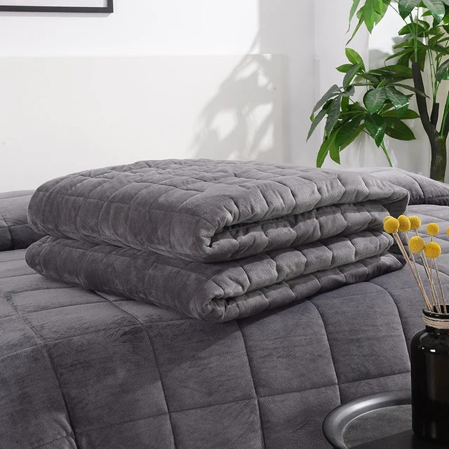 SunnyRain 1 Piece Velvet Duvet Cover For Weighted Blanket Thick Blanket
